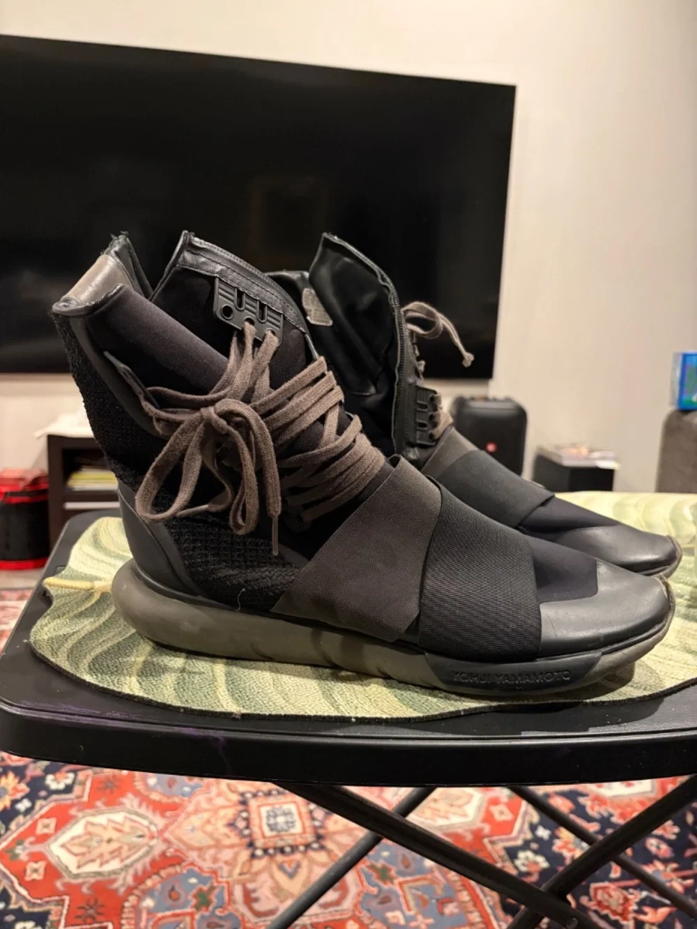 Yohji Yamamoto Y-3 x Adidas High Leather Zip Qasa Boot